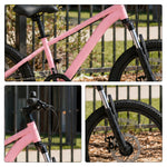 VOLTUS 20/24 Inch Youth Mountain Bike with Single-Speed Drive, Dual Disc Brakes and Suspension Fork for Outdoor Riding - Pink