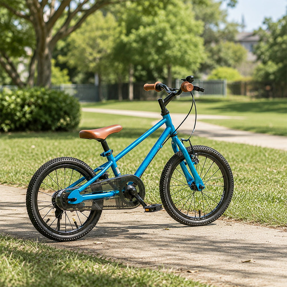 VOLTUS 16/20 Inch Kids Bike with 7-Speed Gears, Dual Brakes and Shock-Absorbing Tyres for Everyday Riding - Mirror Blue