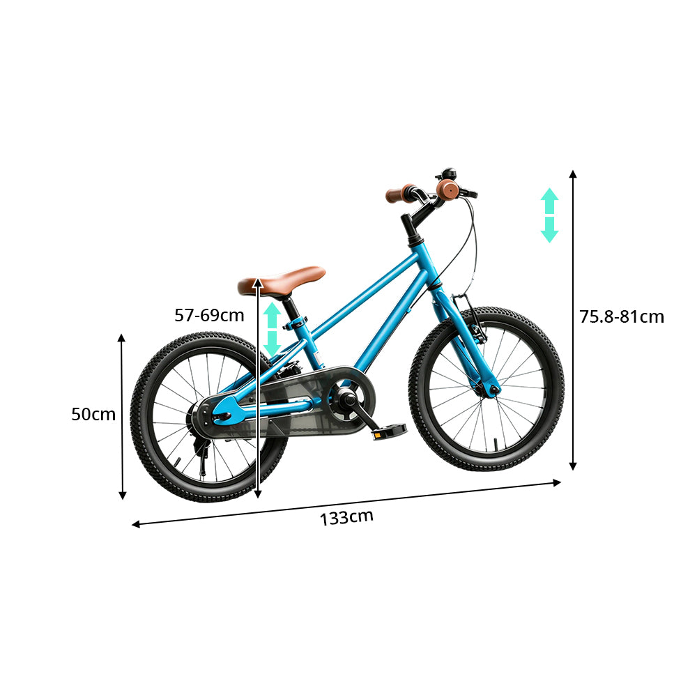 VOLTUS 16/20 Inch Kids Bike with 7-Speed Gears, Dual Brakes and Shock-Absorbing Tyres for Everyday Riding - Mirror Blue