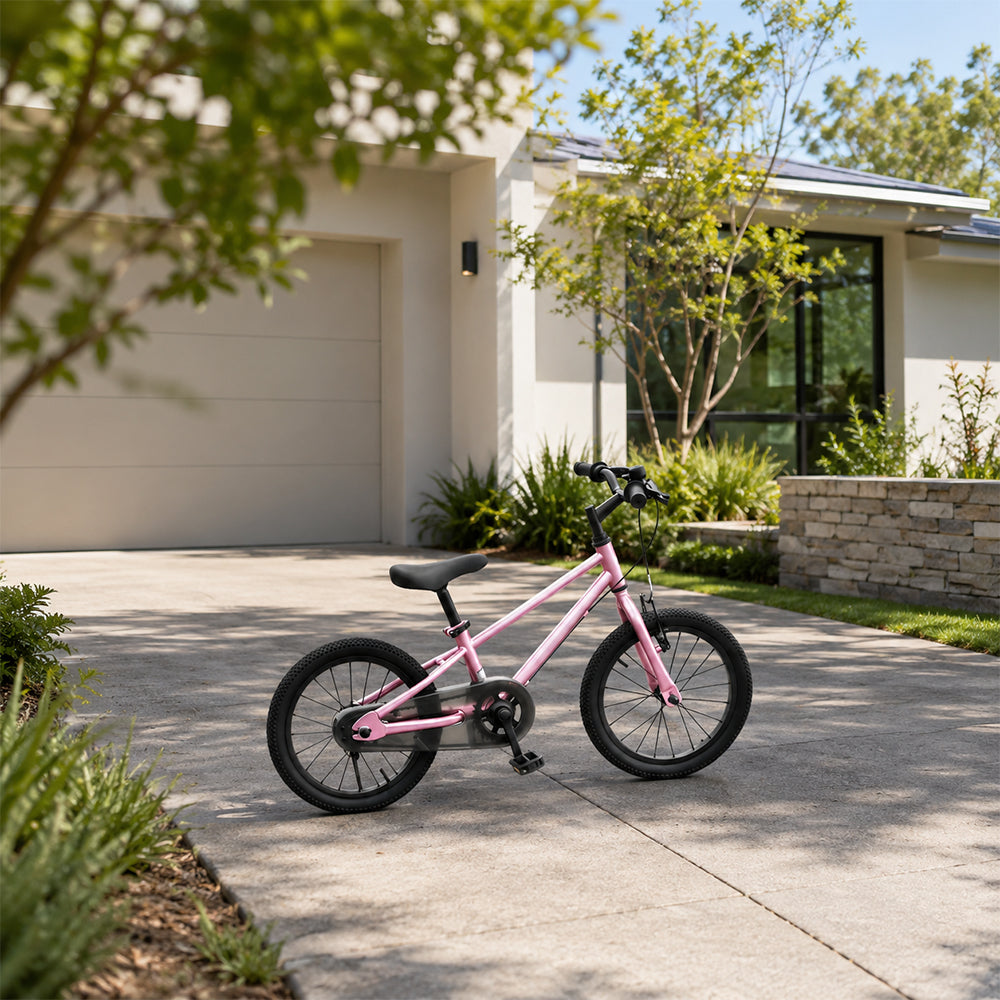 VOLTUS 16/20 Inch Kids Bike with 7-Speed Gears, Dual Brakes and Shock-Absorbing Tyres for Everyday Riding - Pink