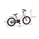 VOLTUS 16/20 Inch Kids Bike with 7-Speed Gears, Dual Brakes and Shock-Absorbing Tyres for Everyday Riding - Pink