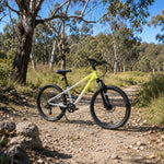 VOLTUS 24 Inch Youth Mountain Bike with 7-Speed Gears, Disc Brakes, Suspension Fork and Aluminium Frame - Green Silver