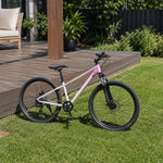 VOLTUS 24 Inch Youth Mountain Bike with 7-Speed Gears, Disc Brakes, Suspension Fork and Aluminium Frame - Pink Silver