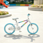 VOLTUS Kids Bike with High Carbon Steel Frame, Dual Brakes, Adjustable Saddle & Safety Light for Outdoor Riding - Blue