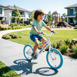 VOLTUS Kids Bike with High Carbon Steel Frame, Dual Brakes, Adjustable Saddle & Safety Light for Outdoor Riding - Blue