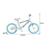 VOLTUS Kids Bike with High Carbon Steel Frame, Dual Brakes, Adjustable Saddle & Safety Light for Outdoor Riding - Blue