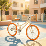 VOLTUS Kids Bike with Lightweight Aluminium Frame, Low Step-Through Design & Dual Brakes for Outdoor Riding - Orange