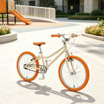 VOLTUS Kids Bike with Lightweight Aluminium Frame, Low Step-Through Design & Dual Brakes for Outdoor Riding - Orange
