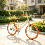 VOLTUS Kids Bike with Lightweight Aluminium Frame, Low Step-Through Design & Dual Brakes for Outdoor Riding - Orange