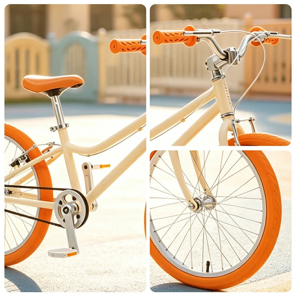 VOLTUS Kids Bike with Lightweight Aluminium Frame, Low Step-Through Design & Dual Brakes for Outdoor Riding - Orange