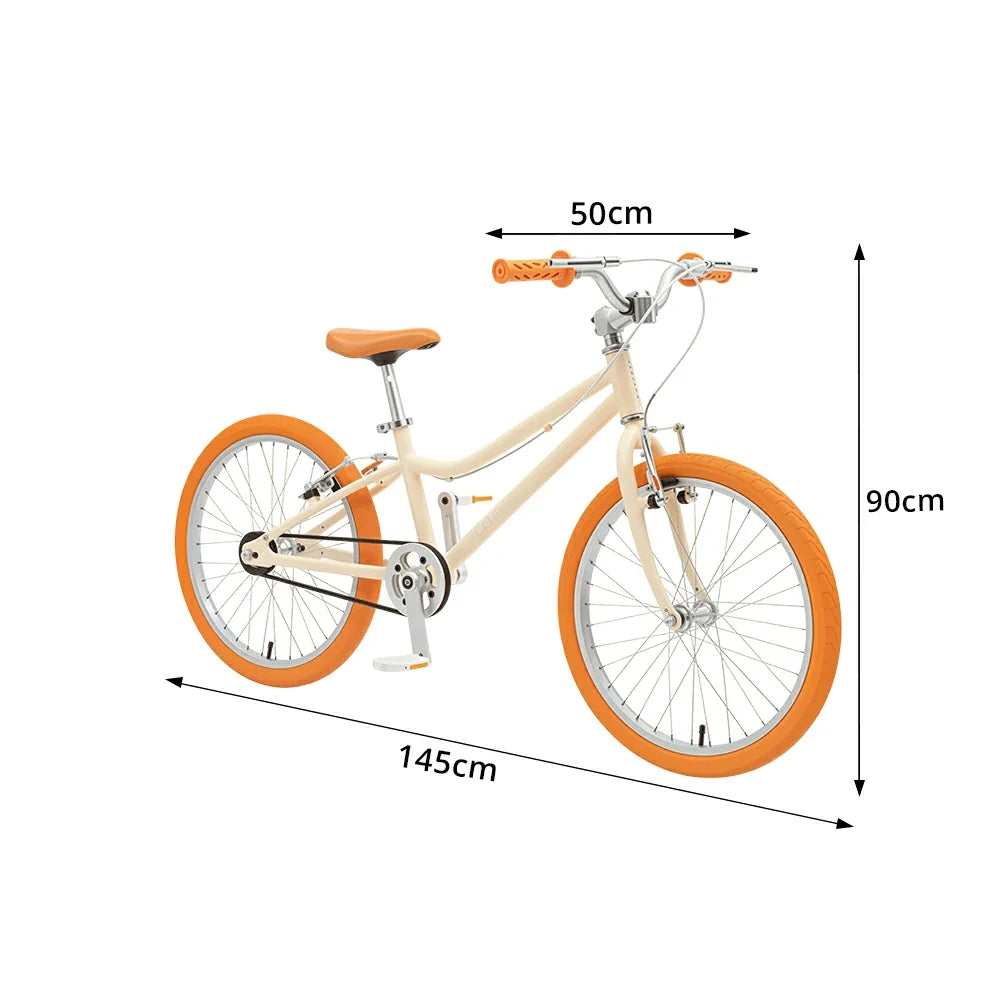 VOLTUS Kids Bike with Lightweight Aluminium Frame, Low Step-Through Design & Dual Brakes for Outdoor Riding - Orange