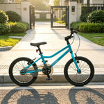 VOLTUS Kids Bike with Lightweight Aluminium Frame, Low Step-Through Design & Dual Brakes for Outdoor Riding - Blue