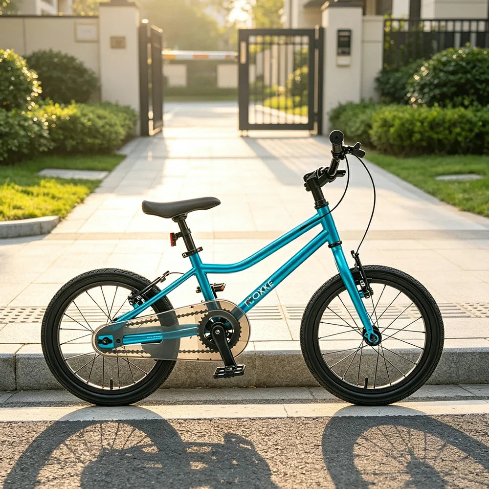VOLTUS Kids Bike with Lightweight Aluminium Frame, Low Step-Through Design & Dual Brakes for Outdoor Riding - Blue