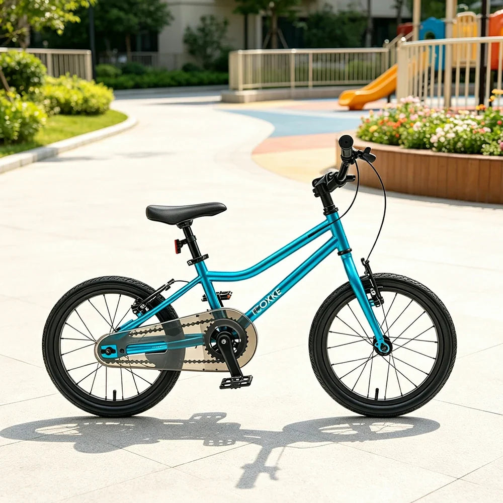 VOLTUS Kids Bike with Lightweight Aluminium Frame, Low Step-Through Design & Dual Brakes for Outdoor Riding - Blue