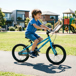 VOLTUS Kids Bike with Lightweight Aluminium Frame, Low Step-Through Design & Dual Brakes for Outdoor Riding - Blue