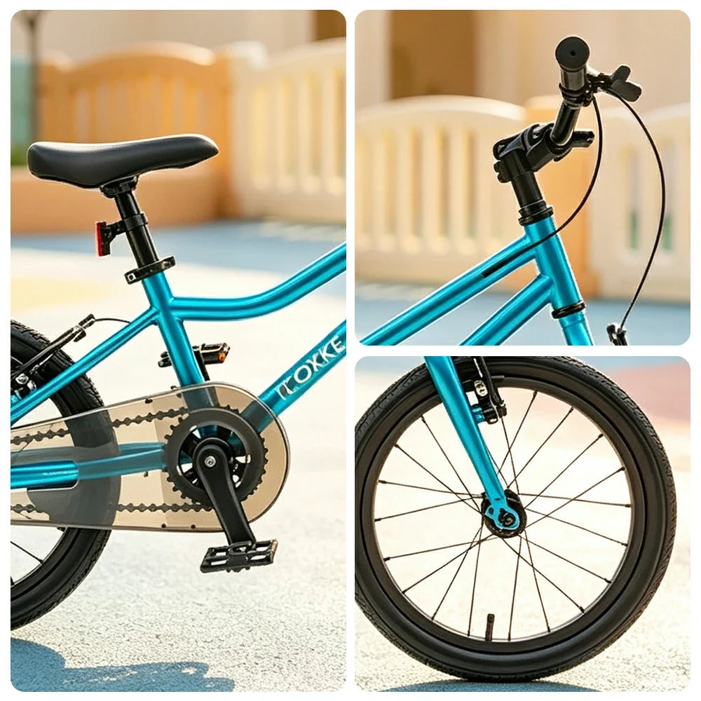 VOLTUS Kids Bike with Lightweight Aluminium Frame, Low Step-Through Design & Dual Brakes for Outdoor Riding - Blue