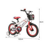 VOLTUS 18-Inch Kids Bike with Superhero Design, Dual Brakes & Training Wheels for Beginner Outdoor Riding - White