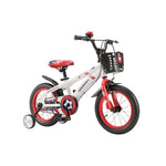 VOLTUS 18-Inch Kids Bike with Superhero Design, Dual Brakes & Training Wheels for Beginner Outdoor Riding - White