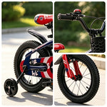 VOLTUS 20-Inch Kids Bike with Superhero Design, Dual Brakes & Training Wheels for Beginner Outdoor Riding - Blue