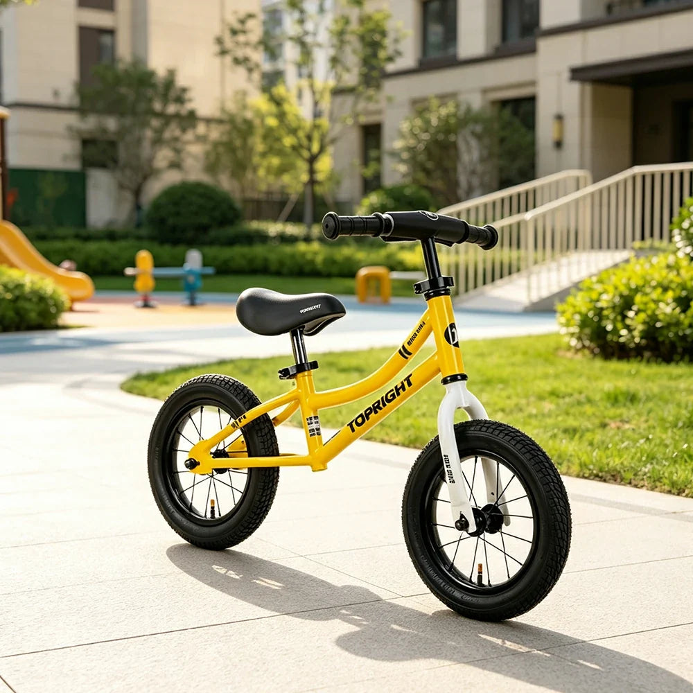 VOLTUS Kids Balance Bike with Lightweight Frame, Adjustable Seat & Wide Rubber Tyres for Outdoor Riding - Yellow