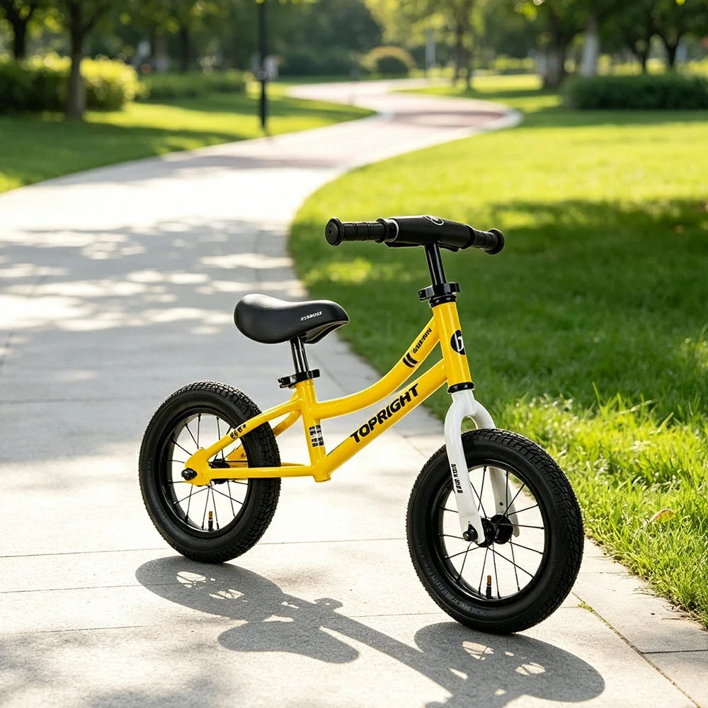 VOLTUS Kids Balance Bike with Lightweight Frame, Adjustable Seat & Wide Rubber Tyres for Outdoor Riding - Yellow
