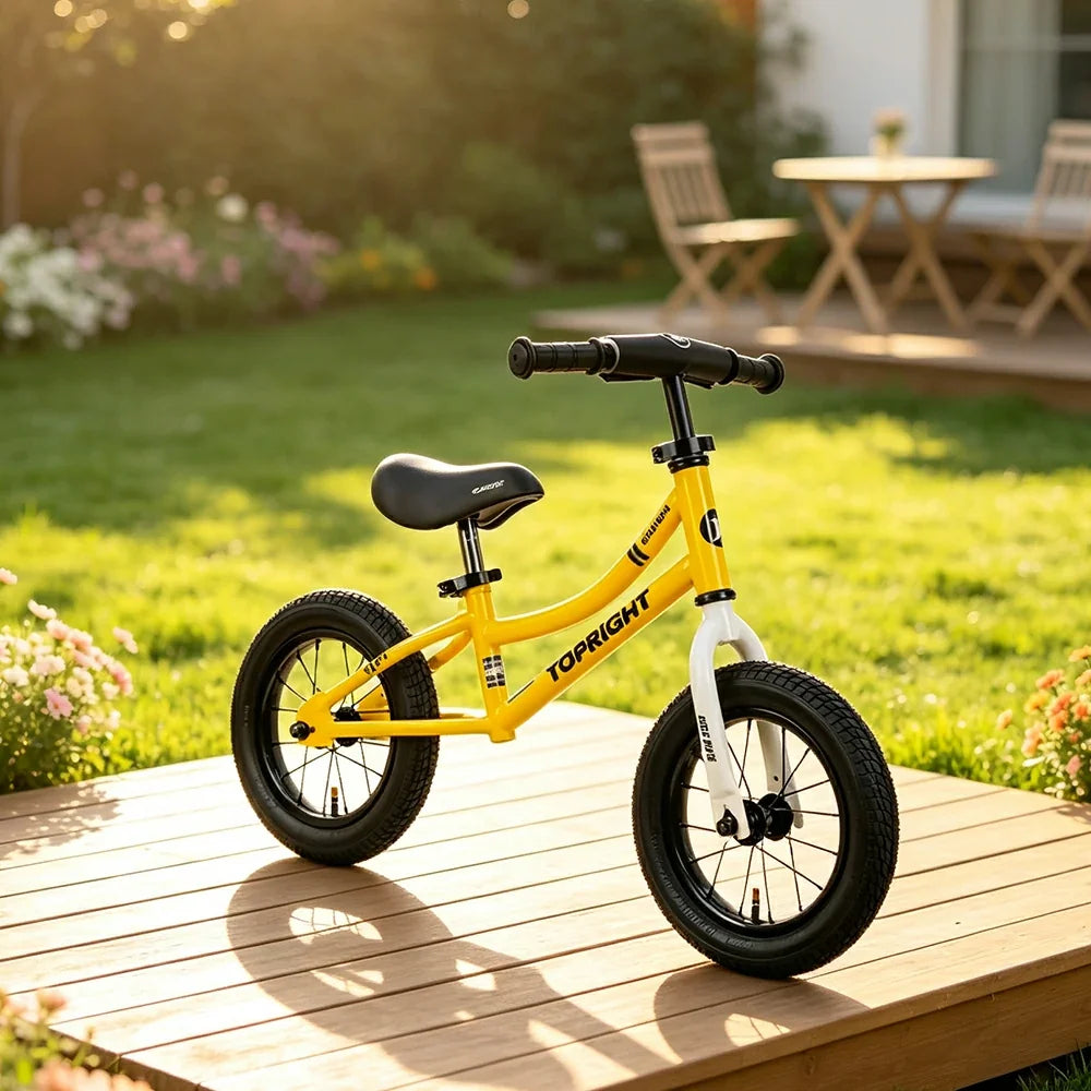 VOLTUS Kids Balance Bike with Lightweight Frame, Adjustable Seat & Wide Rubber Tyres for Outdoor Riding - Yellow