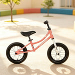 VOLTUS Kids Balance Bike with Lightweight Frame, Adjustable Seat & Wide Rubber Tyres for Outdoor Riding - Pink