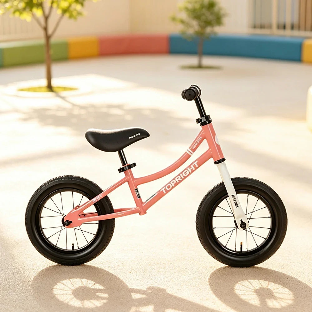 VOLTUS Kids Balance Bike with Lightweight Frame, Adjustable Seat & Wide Rubber Tyres for Outdoor Riding - Pink