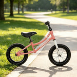 VOLTUS Kids Balance Bike with Lightweight Frame, Adjustable Seat & Wide Rubber Tyres for Outdoor Riding - Pink
