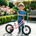 VOLTUS Kids Balance Bike with Lightweight Frame, Adjustable Seat & Wide Rubber Tyres for Outdoor Riding - Pink