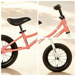 VOLTUS Kids Balance Bike with Lightweight Frame, Adjustable Seat & Wide Rubber Tyres for Outdoor Riding - Pink