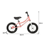 VOLTUS Kids Balance Bike with Lightweight Frame, Adjustable Seat & Wide Rubber Tyres for Outdoor Riding - Pink