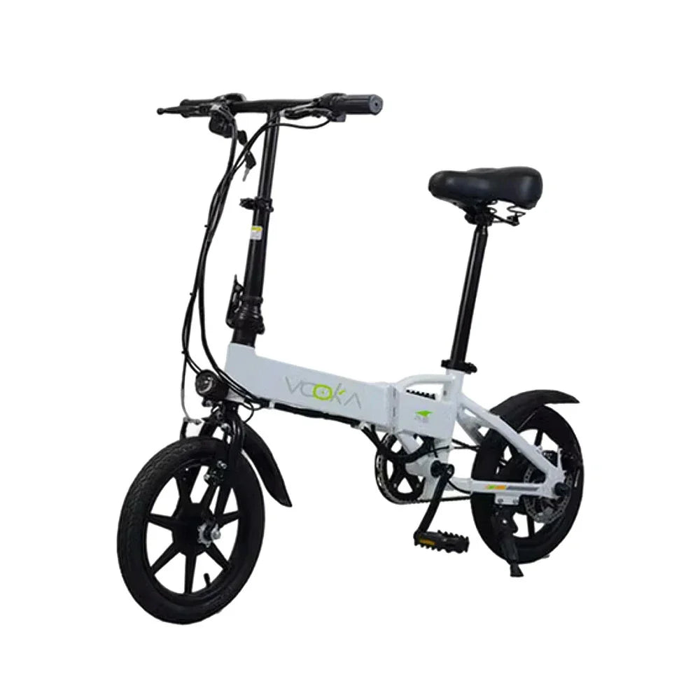 VOLTUS Electric Bike 14-inch Tires Hidden Lithium Battery 48V7A Aluminum Frame 22km Electric Range 50km Assist Range White