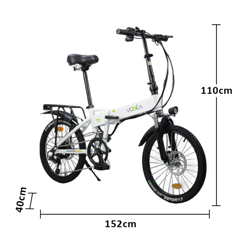VOLTUS Electric Scooter 48V11A Lithium Battery Aluminum Frame Shimano 7-speed 20-inch Steel-wire Tires White