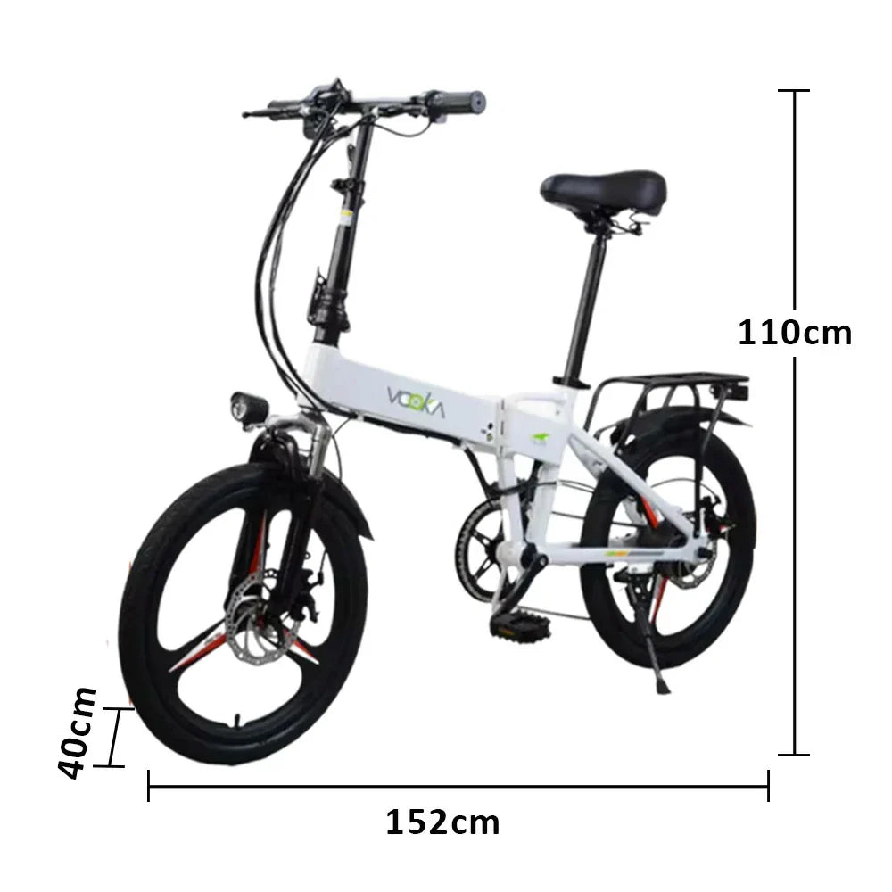 VOLTUS Electric Scooter 48V11A Lithium Battery Aluminum Frame Shimano 7-speed 20-inch Magnesium Alloy Integrated Wheels White