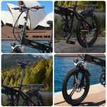 VOLTUS Electric Scooter 48V11A Lithium Battery Aluminum Frame 50km Electric Range 120km Assisted Range Shimano 7-speed 20-inch Magnesium Alloy Integrated Wheels Black