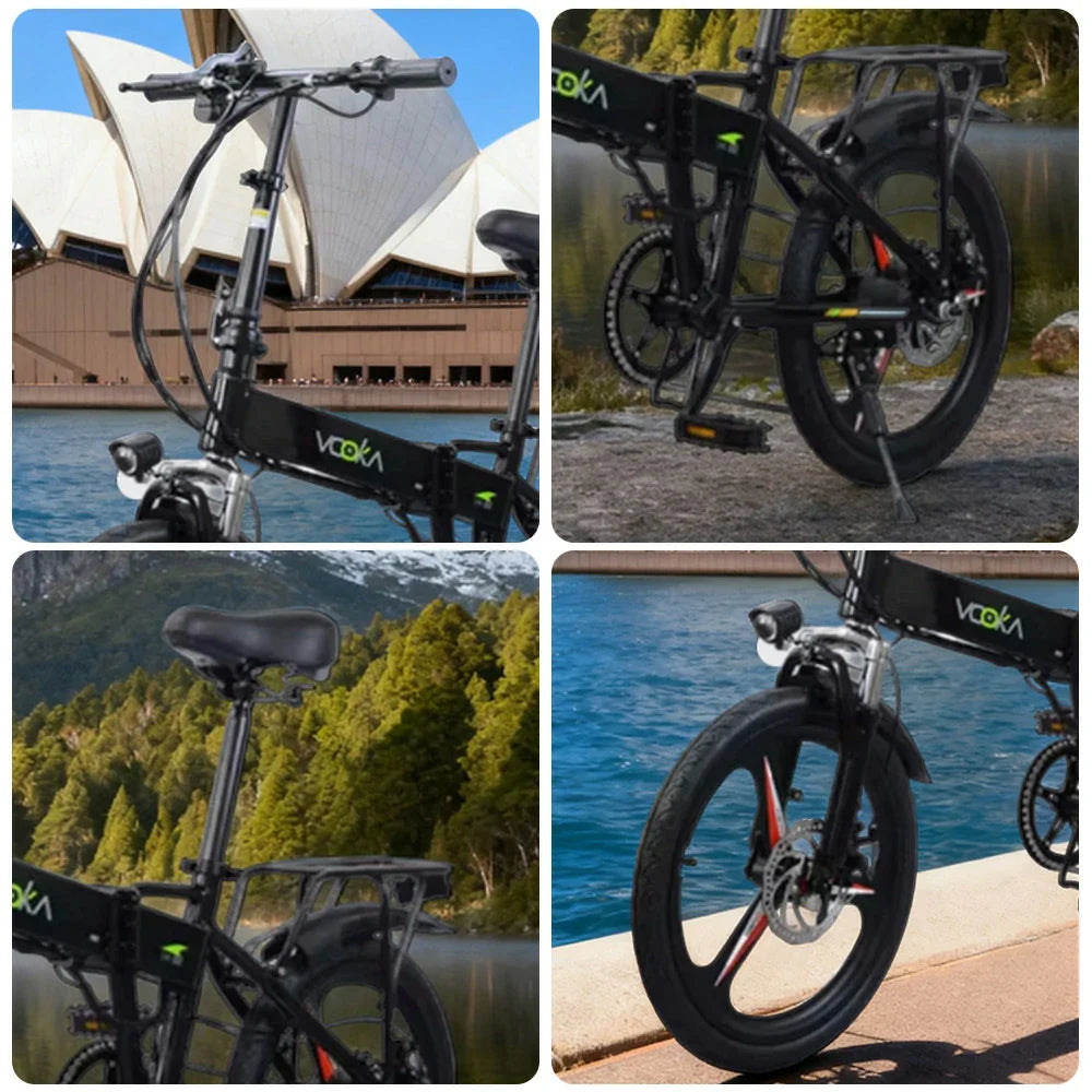VOLTUS Electric Scooter 48V11A Lithium Battery Aluminum Frame 50km Electric Range 120km Assisted Range Shimano 7-speed 20-inch Magnesium Alloy Integrated Wheels Black