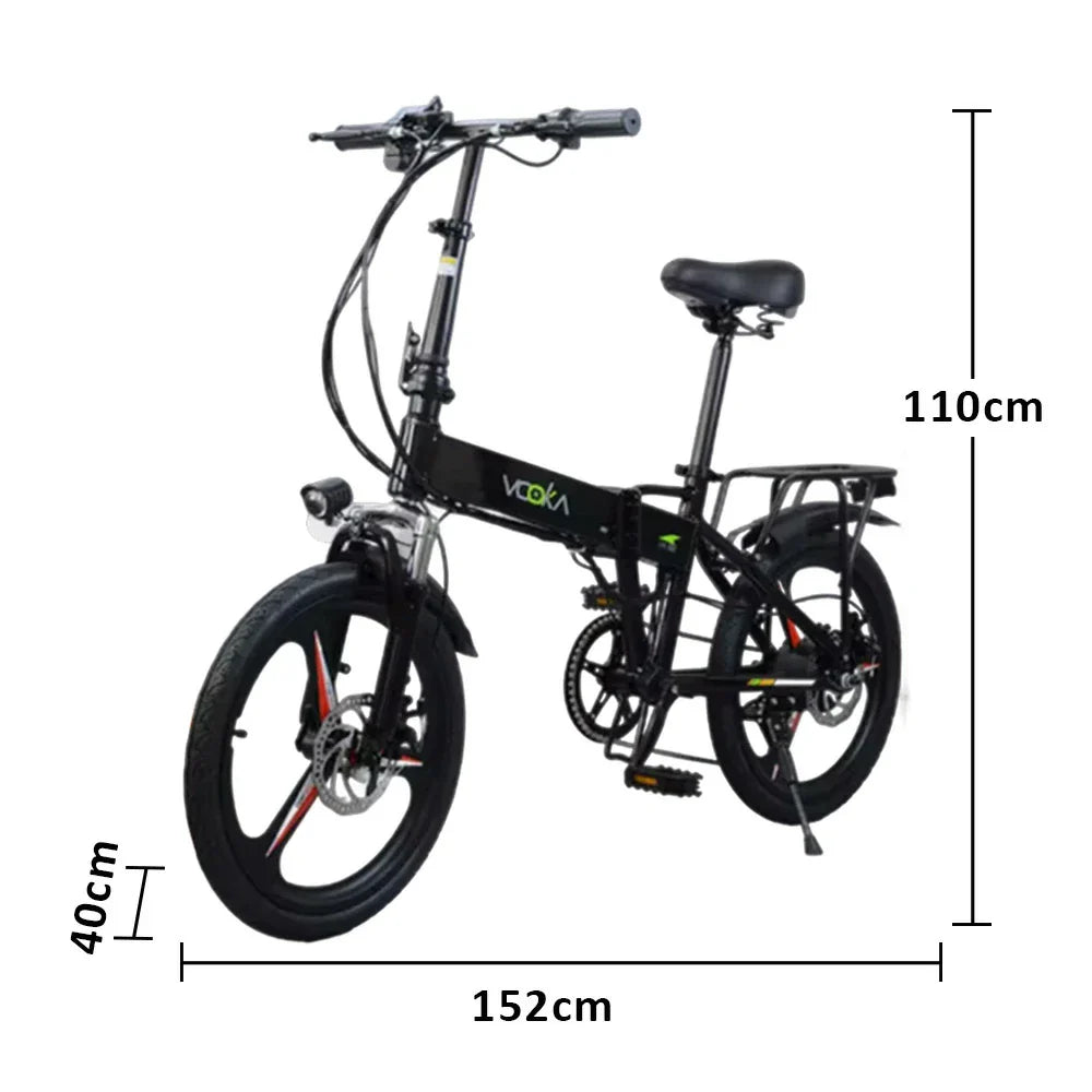 VOLTUS Electric Scooter 48V11A Lithium Battery Aluminum Frame 50km Electric Range 120km Assisted Range Shimano 7-speed 20-inch Magnesium Alloy Integrated Wheels Black