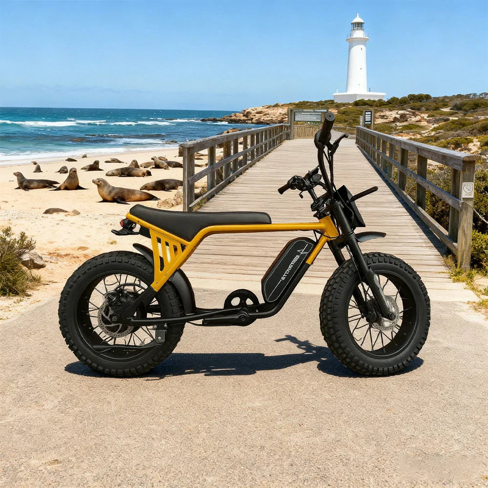VOLTUS Z03 Electric Bike 48V13Ah 500W Fat Tyre Retro Style E-Bike Durable Steel Frame Yellow