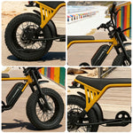 VOLTUS Z03 Electric Bike 48V13Ah 500W Fat Tyre Retro Style E-Bike Durable Steel Frame Yellow