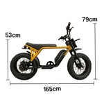 VOLTUS Z03 Electric Bike 48V13Ah 500W Fat Tyre Retro Style E-Bike Durable Steel Frame Yellow
