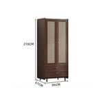 LUXORA 2 Rattan-woven Doors Doors/5 Doors/3 Wardrobe Cabinet Door