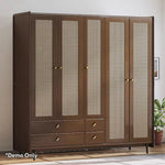 LUXORA 2 Rattan-woven Doors Doors/5 Doors/3 Wardrobe Cabinet Door