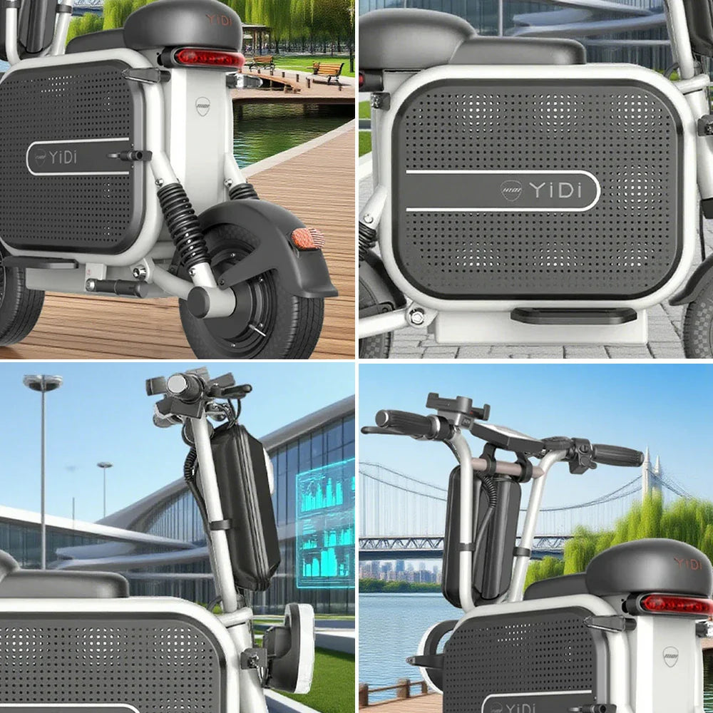 AKEZ Dudu10 13A High-Carbon Electric Steel 500W Frame Foldable 48V Black - Scooter White