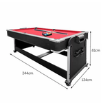 VERSA 4-IN-1 Table Hockey, Red Air Billiards, Convertible with Rooms Table 8FT Game Pool Billiard Accessories for Dining, Tennis - Free and Felt