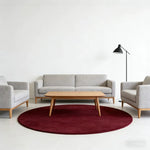 LUXORA 200/250cm Round Floor Rugs, Handwoven Craftsmanship, Soft Rebound Comfort, Classic Traditional Weave, Timeless Look, Ideal for Multiple Spaces -Melno Wine