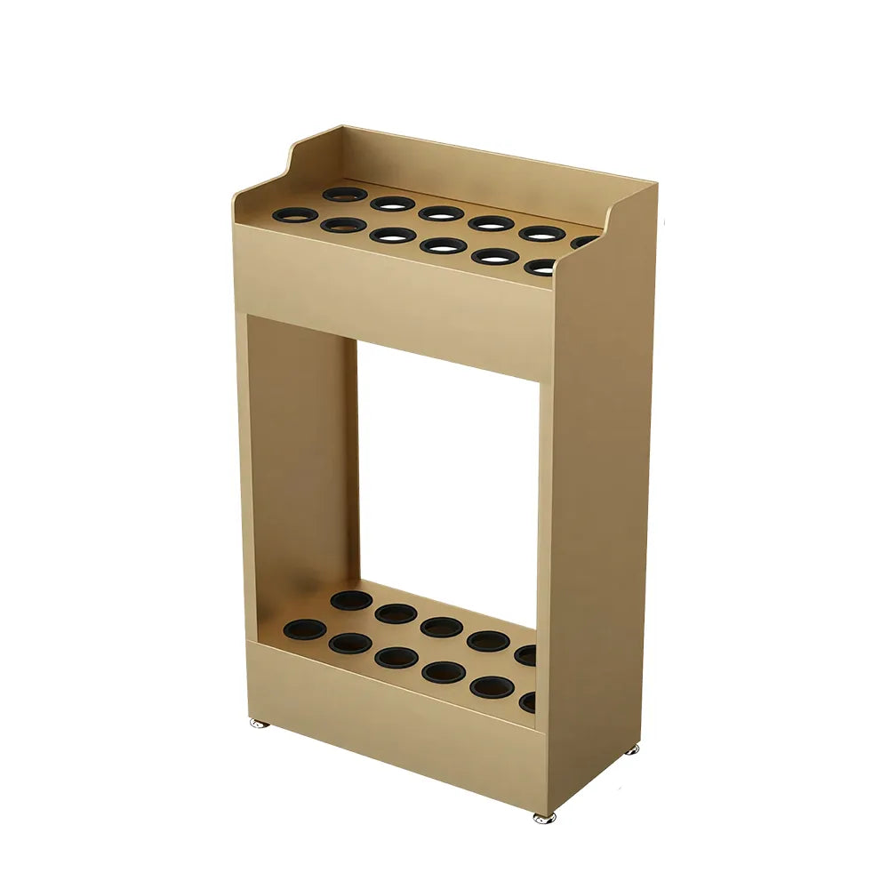 ARIX Pool Cue Rack Integrated Metal Frame Double Row 12-Hole Billiard Cue Stand for Home Game Room Bar & Club - Gold